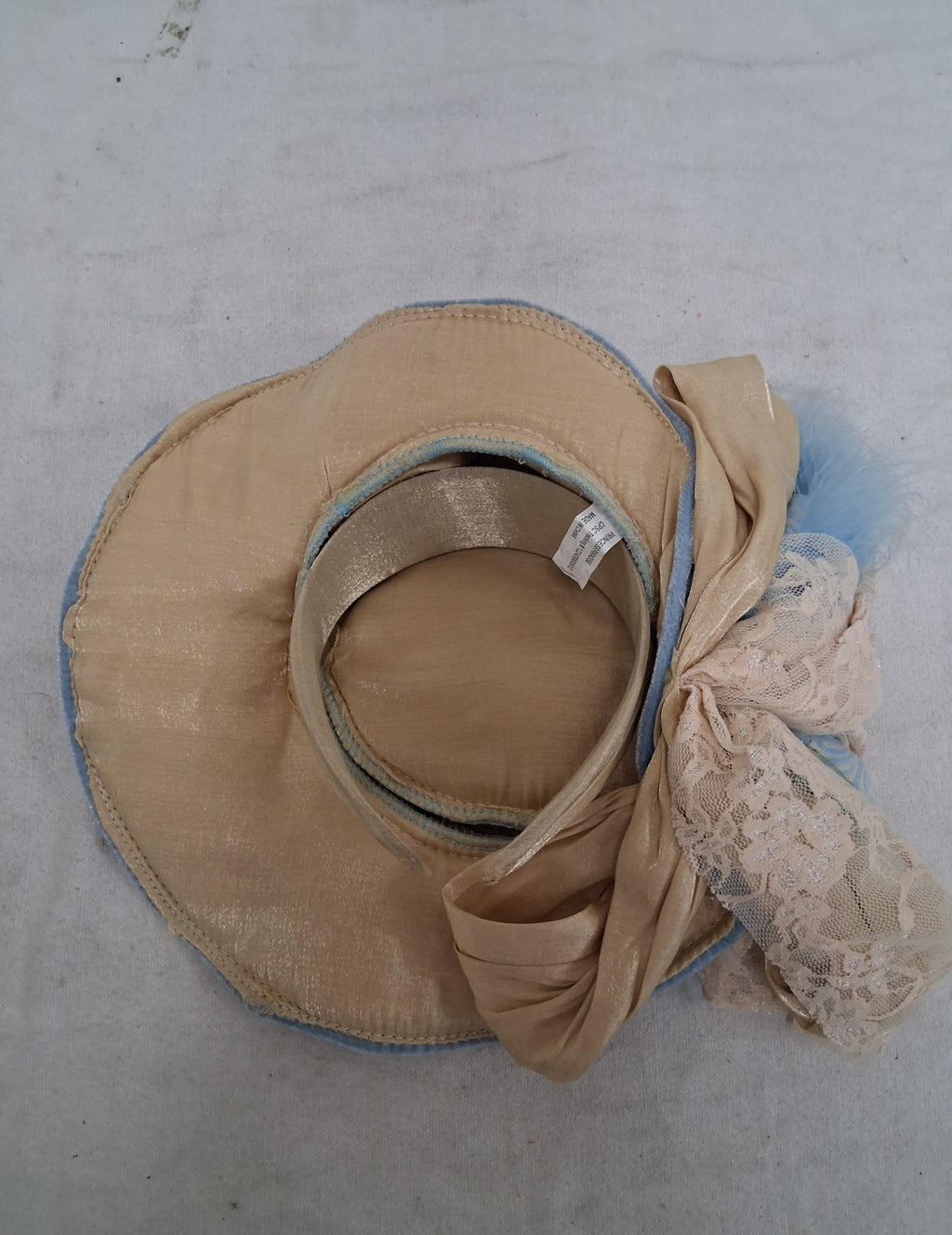 Paradise Blue and Gold Costume Hat with Feathers