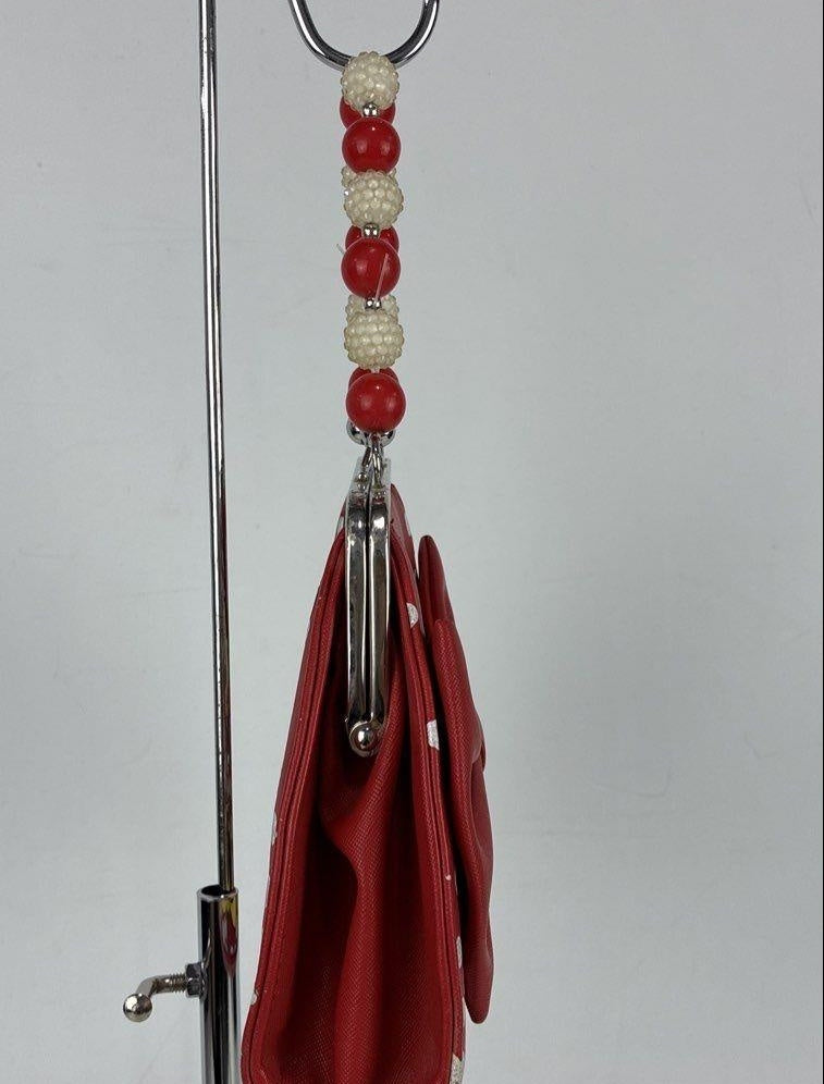 Disney Minnie Mouse red polka dot purse with beaded handle, view 6