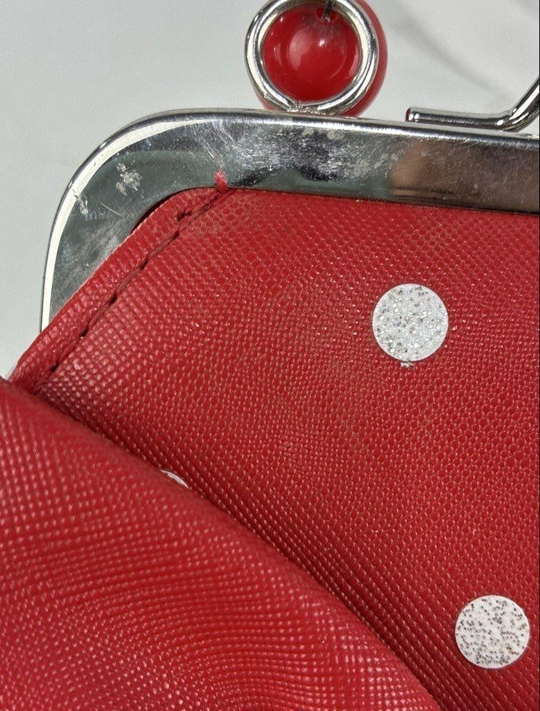 Disney Minnie Mouse red polka dot purse with beaded handle, view 7