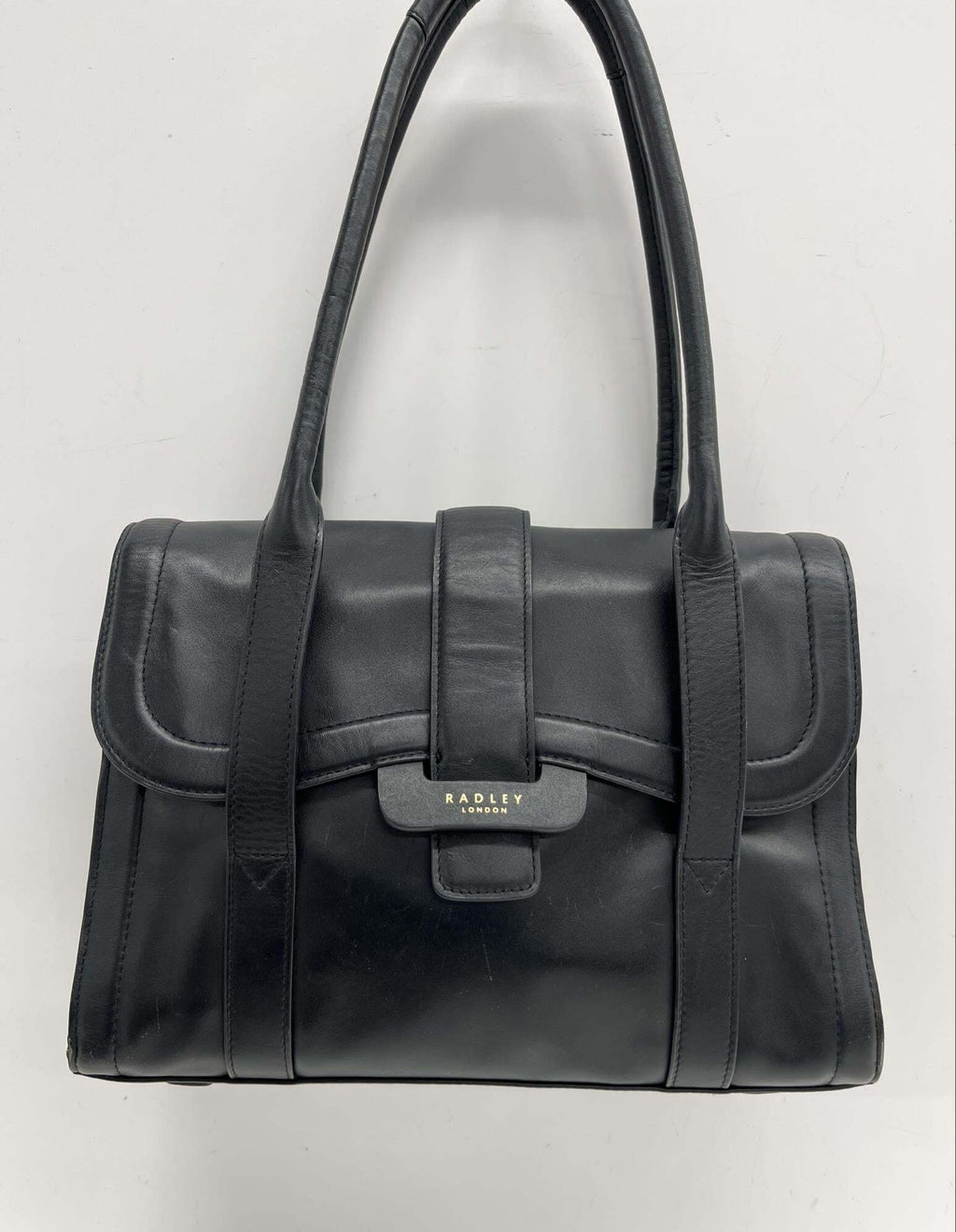 Radley London Black Leather Tote Handbag with Dual Handles | Large Everyday Work Shopper