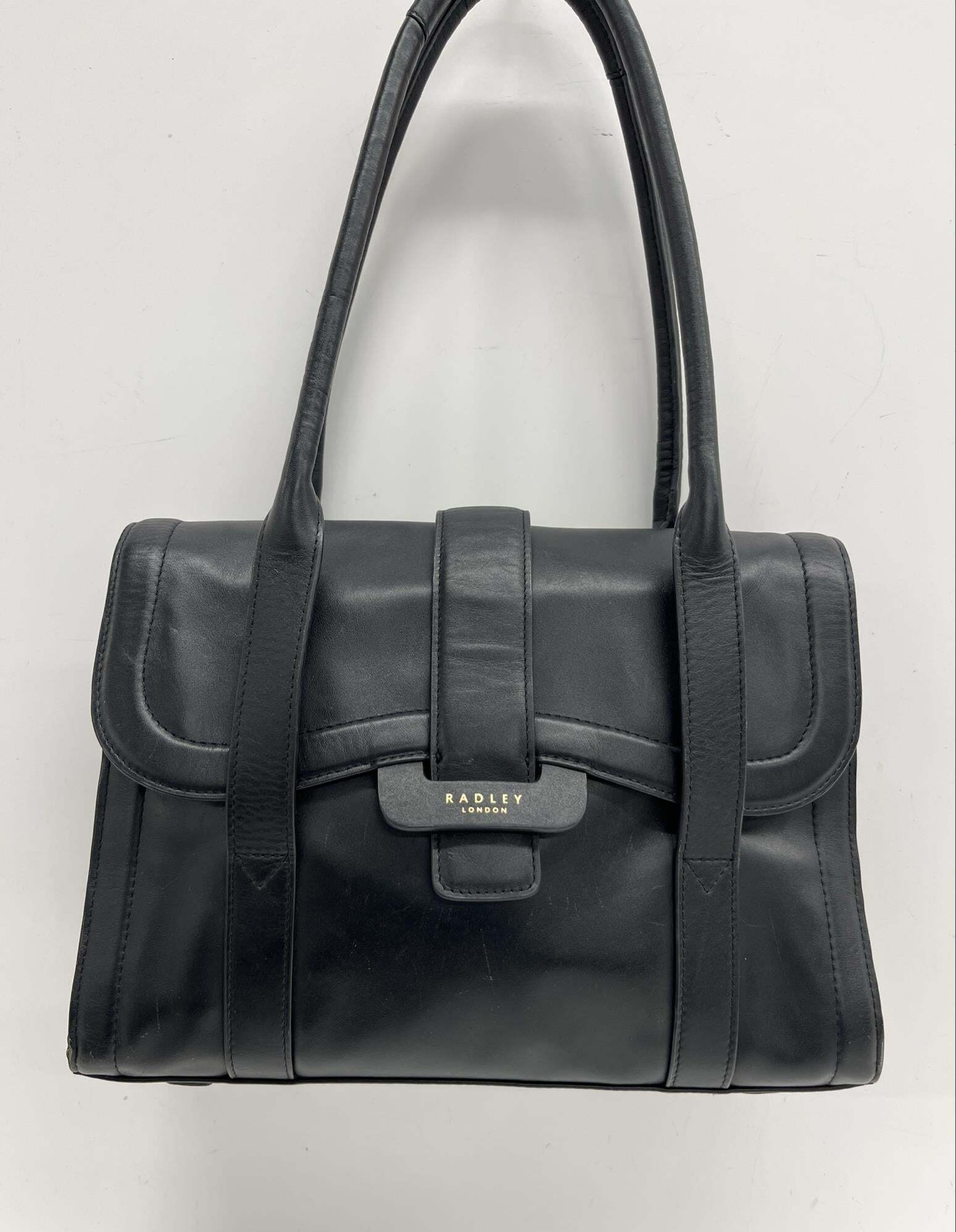Radley London Black Leather Tote Handbag with Dual Handles | Large Everyday Work Shopper