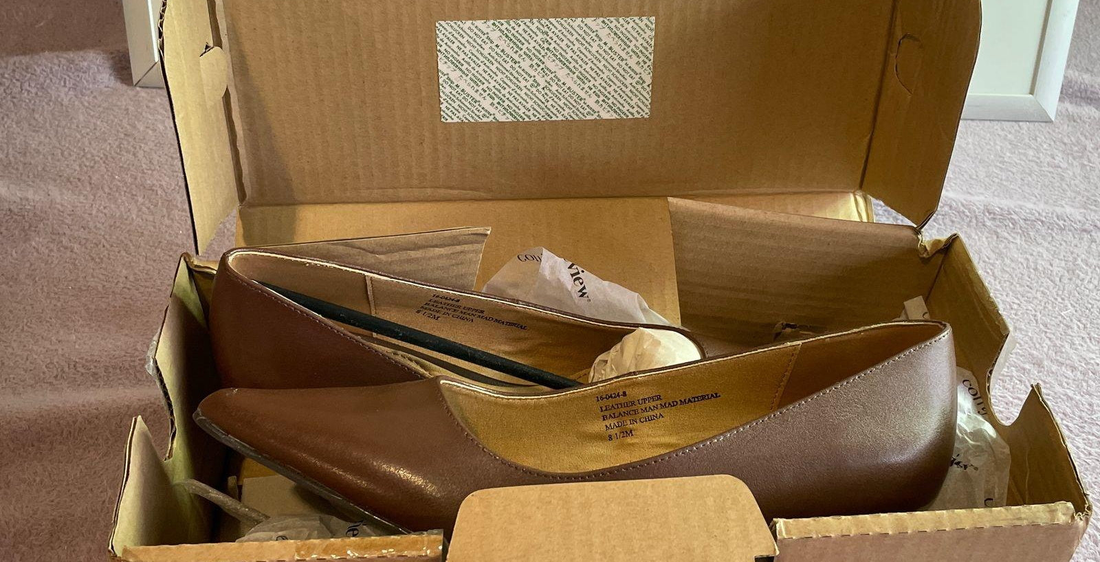 Comfort View Brown Leather Pointed Toe Heels Women's Size 8 1/2 M
