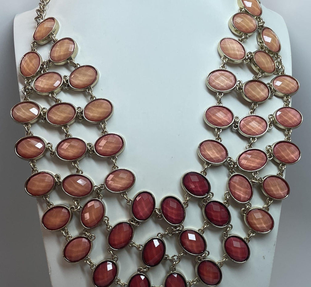Fashion Gold Tone Rhinestone Chunky Statement Bib Necklace 155.3g