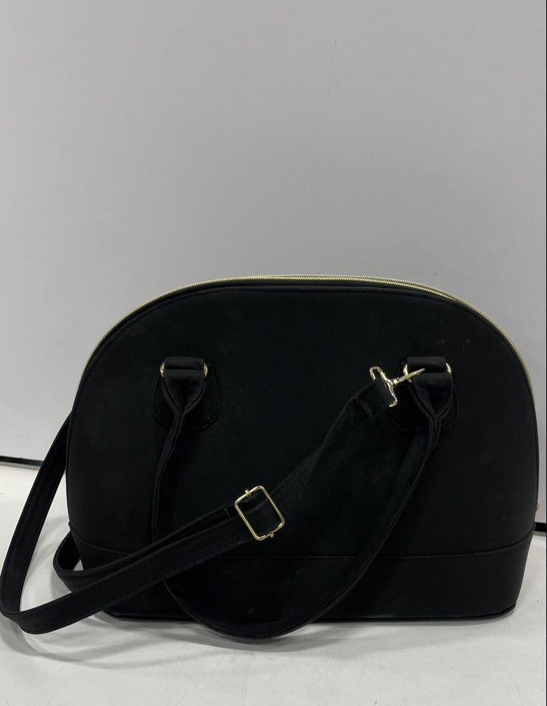 Black and red Mickey Mouse satchel with top handles and detachable strap, view 3