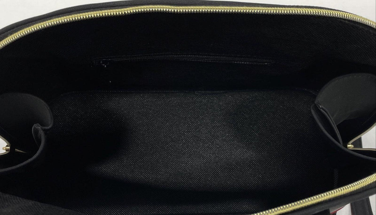 Black and red Mickey Mouse satchel with top handles and detachable strap, view 7