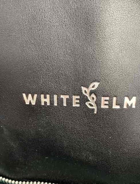 Black vegan leather structured tote bag, view 7