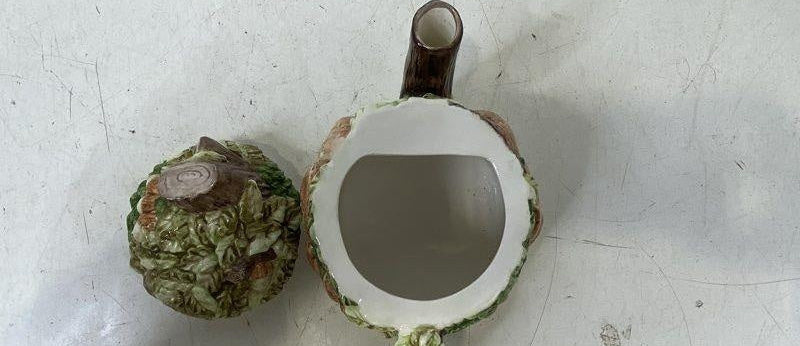 Ceramic teapot with woodland scene of trees and squirrels, view 3