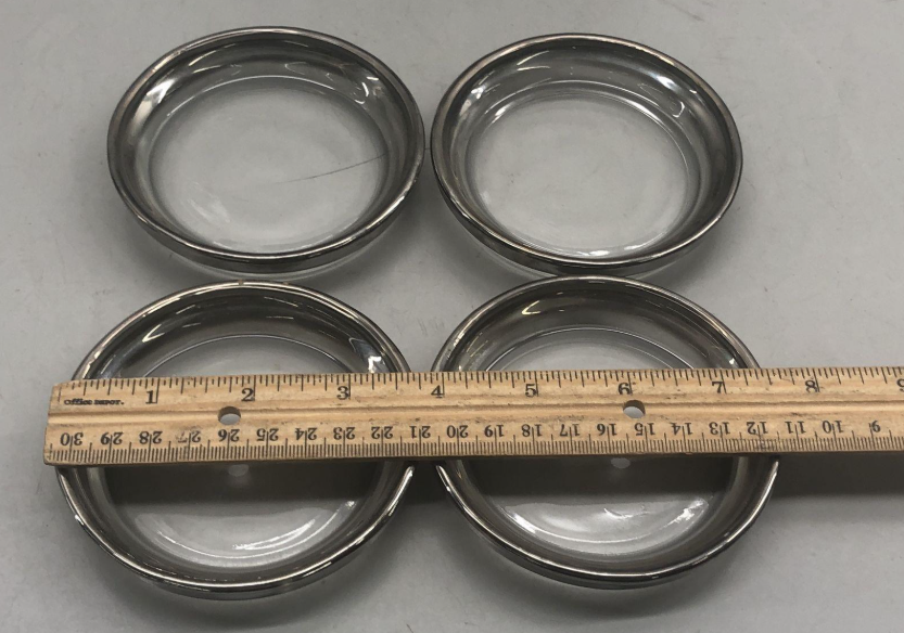 Vintage Mid-Century Silver Fade Highball Glass Set with Caddy & Coasters | 9-Piece Barware Set