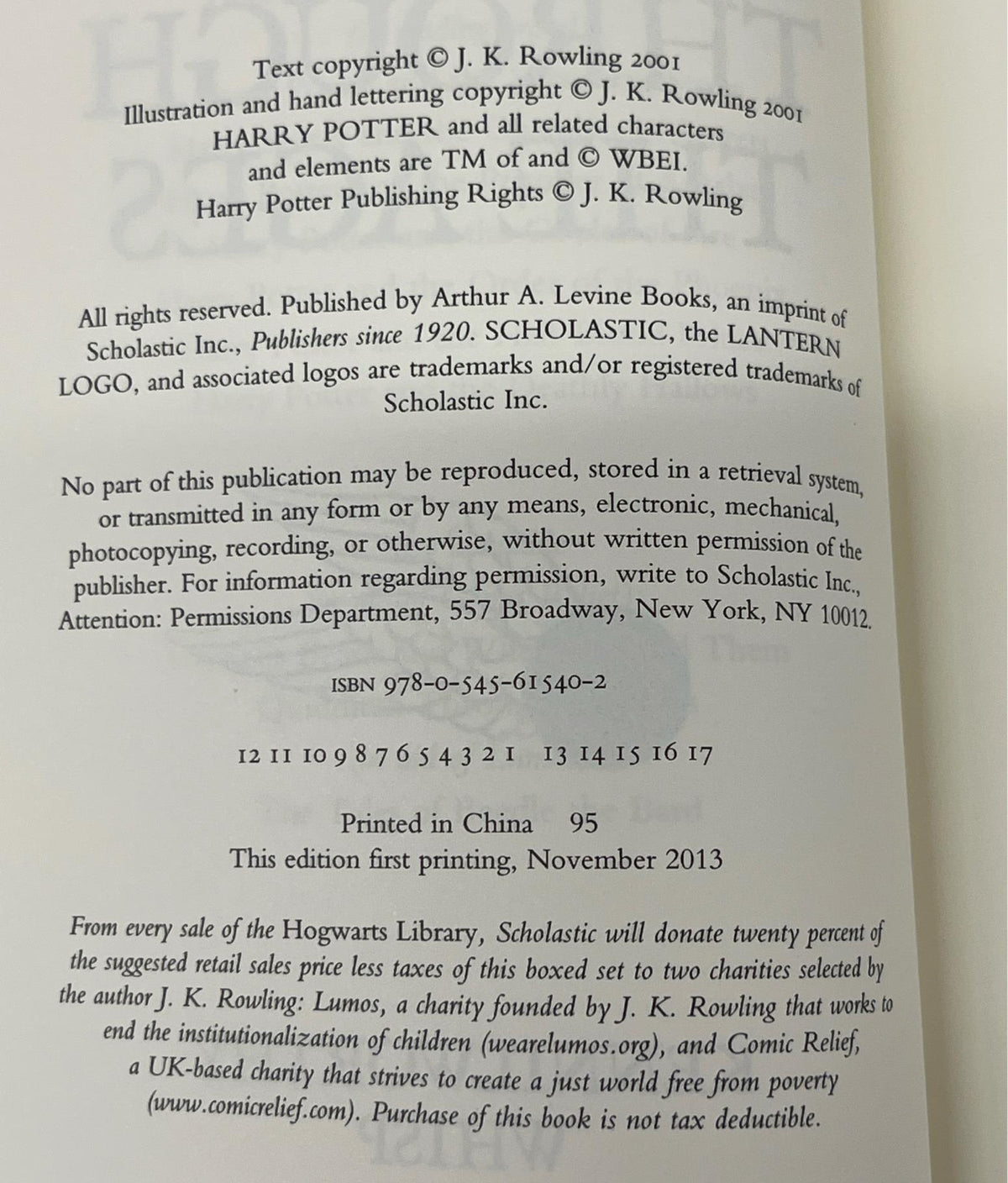 Hogwarts Library boxed set by J.K. Rowling, Scholastic, three companion books in box, view 4