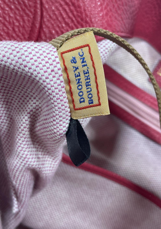 Vintage Dooney & Bourke Raspberry Red Pebbled Leather Hobo Bag | Gold ...