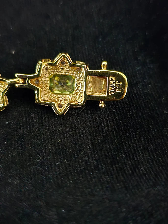 Camrose and Kross JBK Couture Bracelet with Green & Clear Stones | Vintage Designer Jewelry