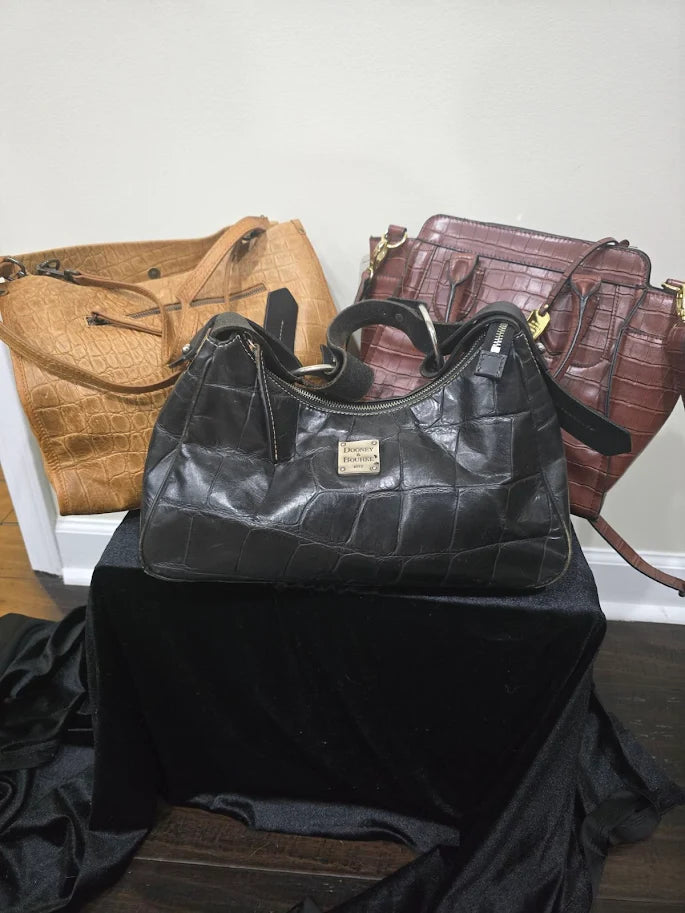 Designer Leather Handbag Bundle (3) Dooney & Bourke, American Leather Co, London Fog