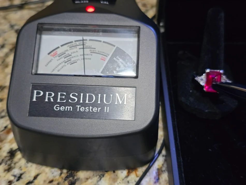 Bold Emerald-Cut Ruby & White Topaz Statement Ring