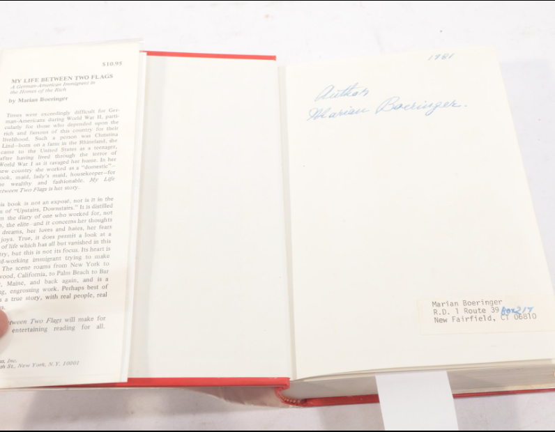 My Life Between Two Flags by Marian Boeringer Signed by Marian Boeringer First Edition 1981 Hardcover with Dust Jacket Biography & Memoir (Fixes)