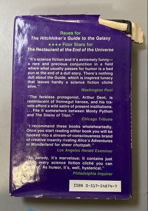 Life, the Universe and Everything by Douglas Adams, 1982 First Edition Hardcover with Dust Jacket