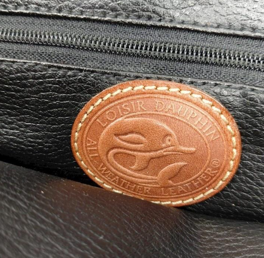 Loisir Dauphin Green & Tan All Weather Leather Crossbody Shoulder Bag Vintage Medium