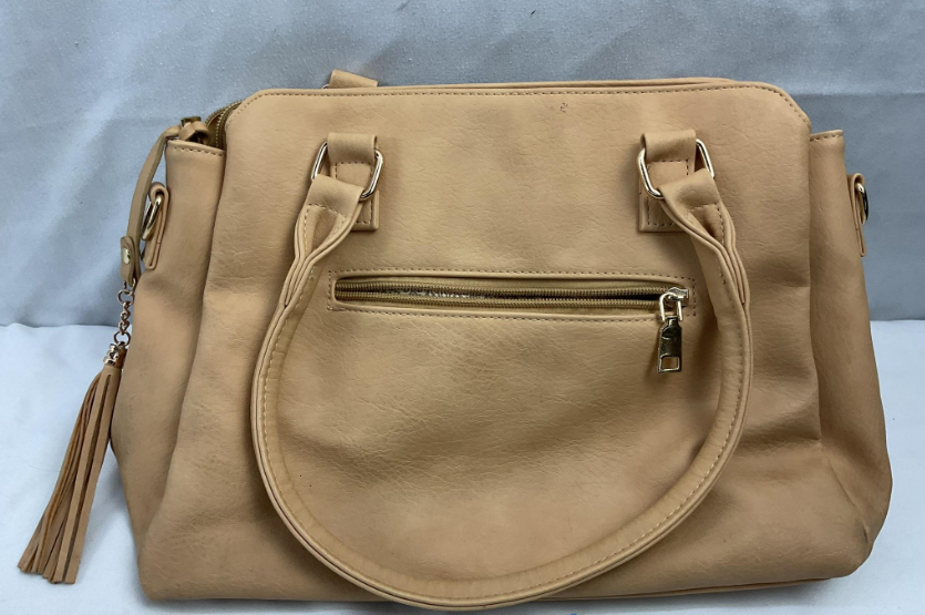 Ivy Fog Tan Leather Satchel Tote Bag Supple Top Handle Structured Shoulder Everyday