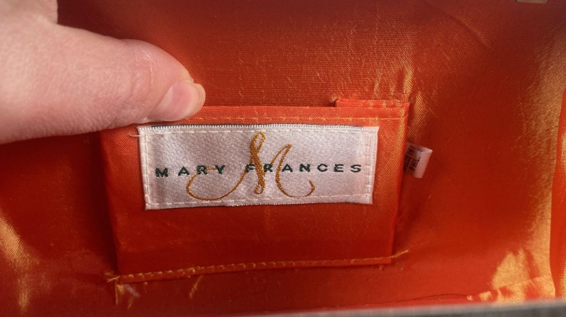 Mary Frances Retired Beaded Bee & Floral Embellished Frame Clutch Black Yellow Statement Bag