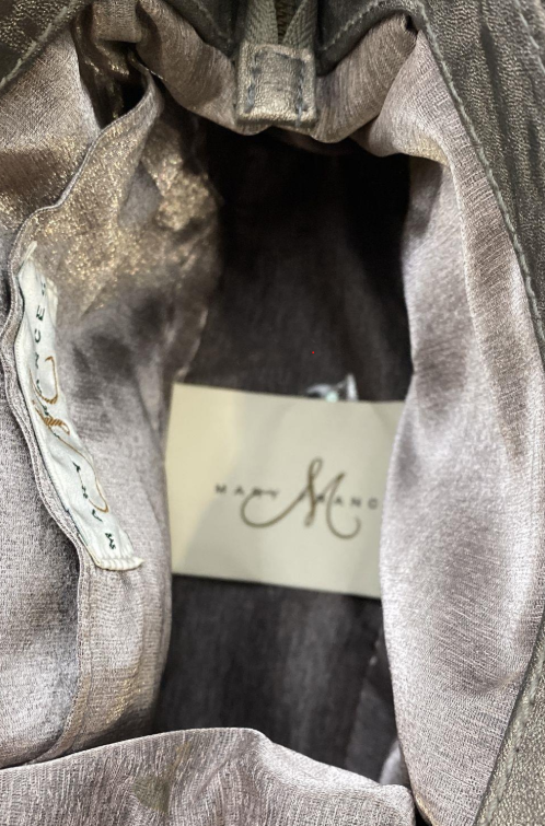 Mary Frances Metallic Bronze / Pearl / Black Beaded Leather Shoulder Bag