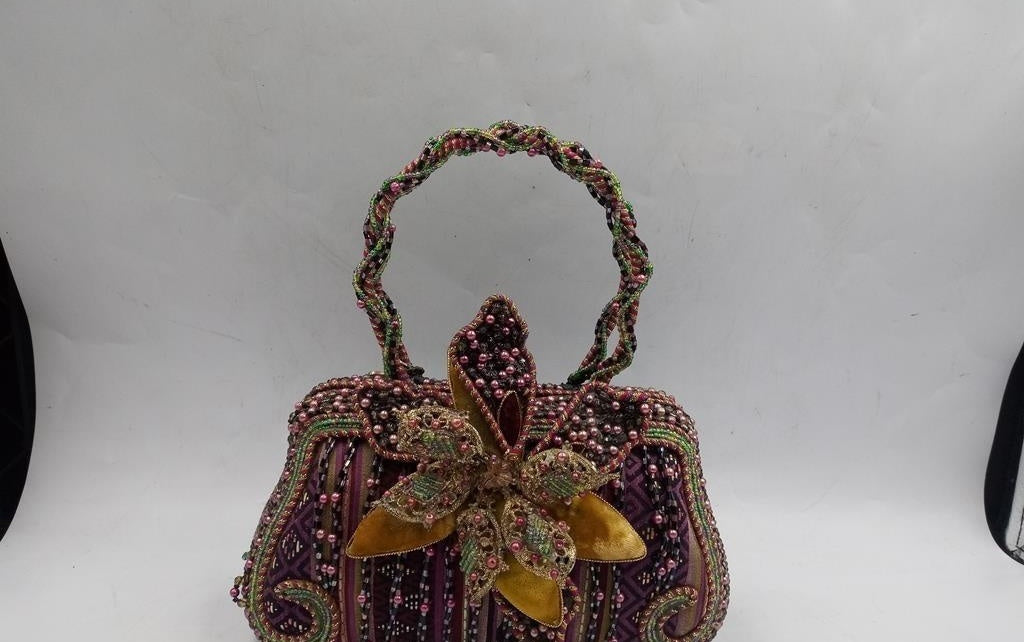 Vintage Retired Mary Frances Beaded Flower Handbag | Multicolor Embellished Collector Purse