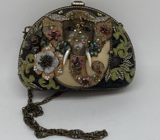 Mary Frances Embellished Elephant Motif Clutch (Retired Style)