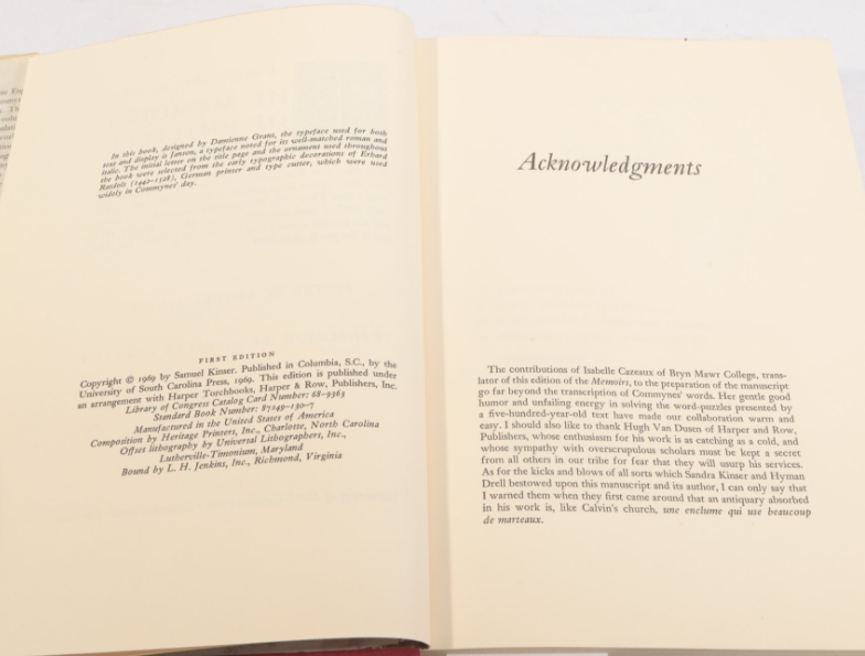 The Memoirs of Philippe de Commynes, Volume One — First Edition, Hardcover with Dust Jacket, World History