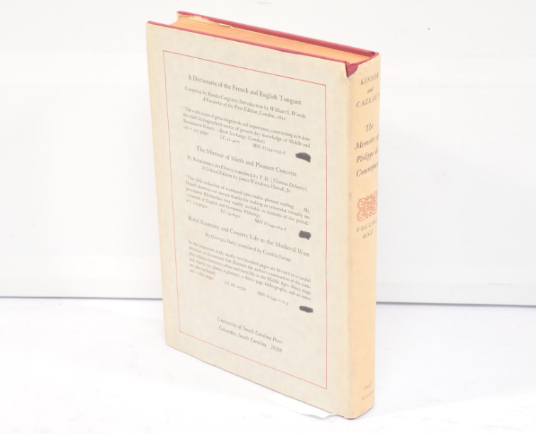 The Memoirs of Philippe de Commynes Volume One, 1969 University of South Carolina Press hardcover with dust jacket, view 3