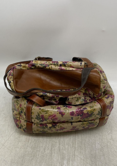 Three-piece floral print bag set with tote, crossbody satchel and zip wallet with leather trim, view 4
