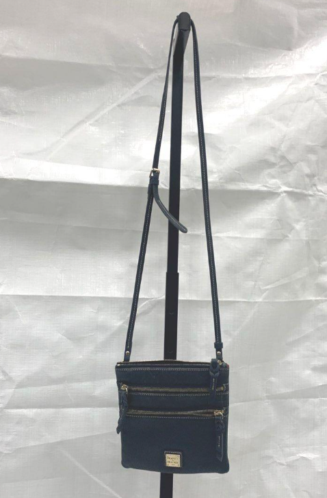 Dooney and Bourke navy pebble grain leather crossbody bag, view 2