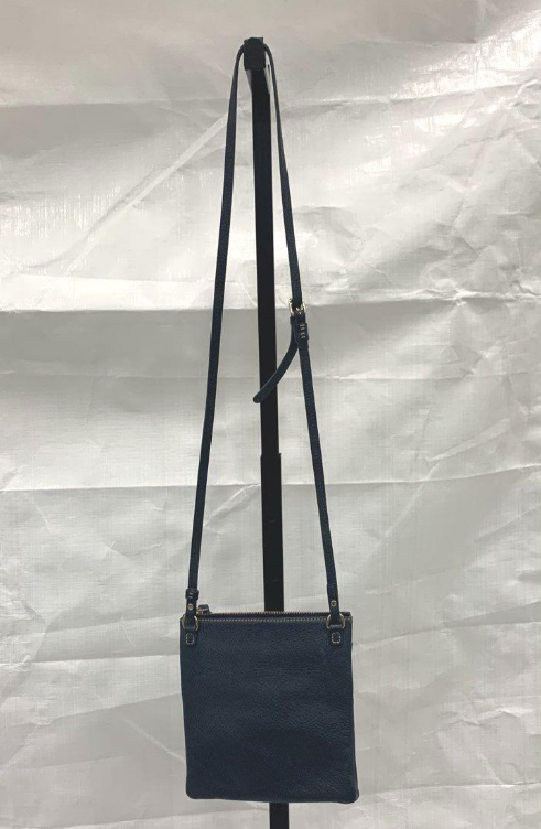 Dooney and Bourke Navy Pebble Grain Leather Crossbody Bag | Adjustable Strap Zip Pocket Organizer Purse