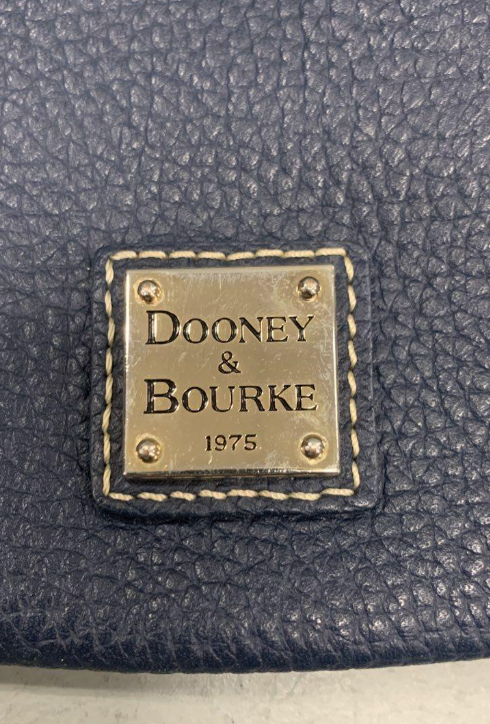 Dooney and Bourke Navy Pebble Grain Leather Crossbody Bag | Adjustable Strap Zip Pocket Organizer Purse