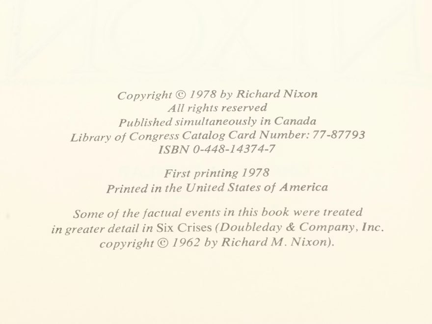 The Memoirs of Richard Nixon and No More Vietnams by Richard Nixon Signed by Richard Nixon 1978 1985 Limited Edition Set with Slipcase (Fixes)