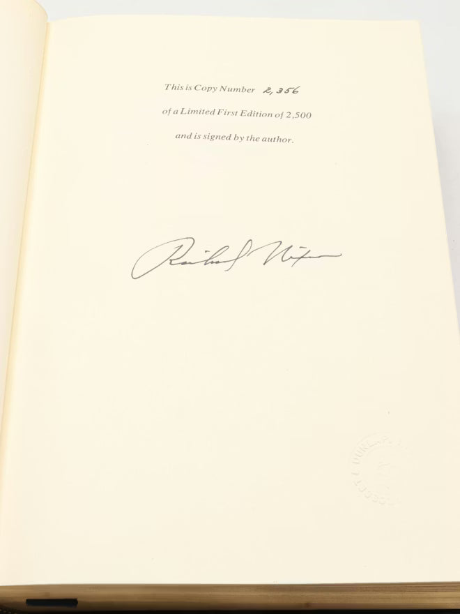 The Memoirs of Richard Nixon and No More Vietnams by Richard Nixon Signed by Richard Nixon 1978 1985 Limited Edition Set with Slipcase (Fixes)