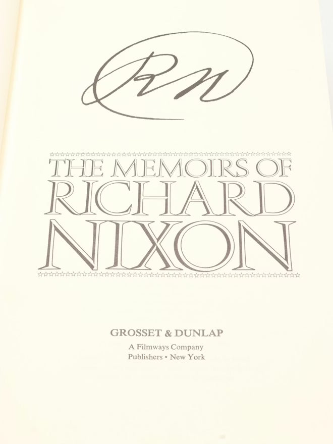 The Memoirs of Richard Nixon and No More Vietnams by Richard Nixon Signed by Richard Nixon 1978 1985 Limited Edition Set with Slipcase (Fixes)