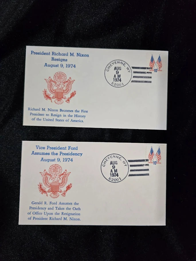 Two first day covers for the Nixon resignation and Ford succession, August 9, 1974, view 2