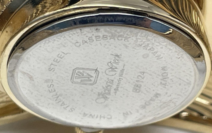 V. W. Beverly Hills Peacock Crystal Cuff Watch Bracelet