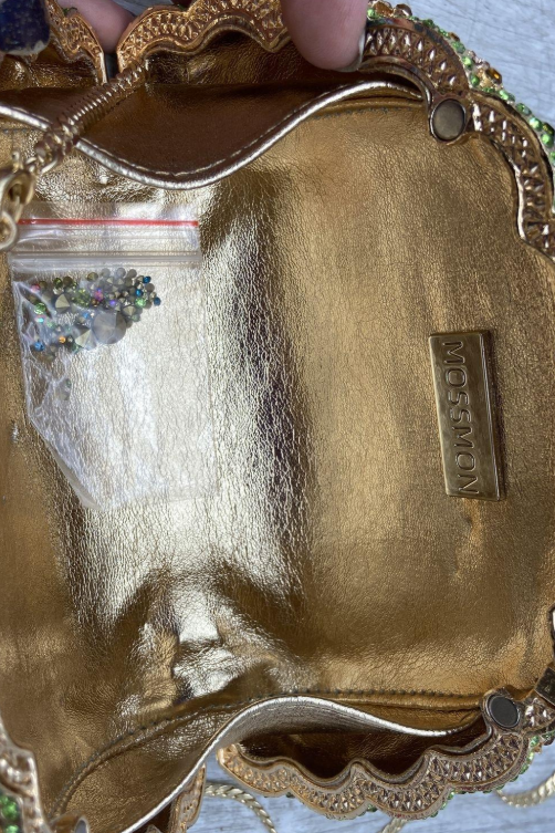 Peacock Rhinestone Evening Clutch with Crystal Embellishment