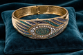V. W. Beverly Hills Peacock Crystal Cuff Watch Bracelet