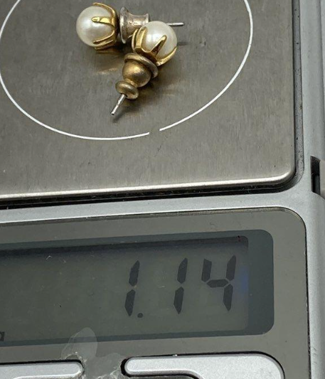 Vintage Pearl Stud Earrings with Gold-Tone Prong Settings | Estate Jewelry