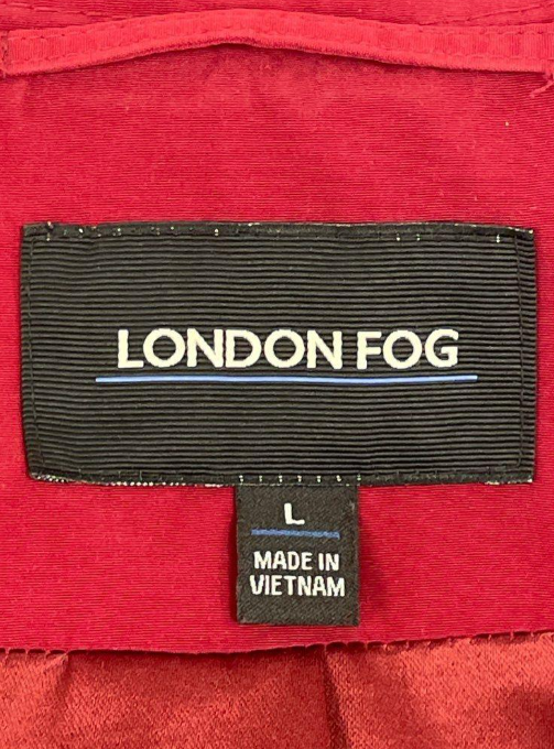 London Fog Dark Red Double-Breasted Trench Coat Size L | Belted Raincoat