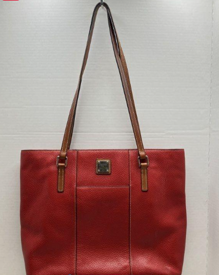 Dooney & Bourke Pebbled Leather Lexington Shopper Tote Red Shoulder Bag