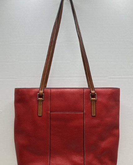 Dooney & Bourke Pebbled Leather Lexington Shopper Tote Red Shoulder Bag
