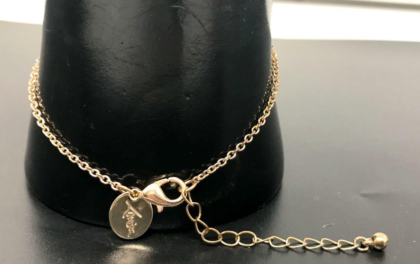 Signed Lovisa gold-tone rhinestone chain bracelet with extender, view 4
