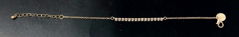 Signed Lovisa Gold-Tone Rhinestone Chain Bracelet – 7"