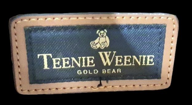 Teenie Weenie travel postcard and map print satchel with tan faux leather trim, view 6