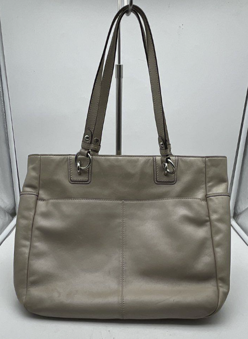 (SOLD) Coach F19456 Gallery Taupe Leather Tote Bag Large Designer Shoulder Handbag