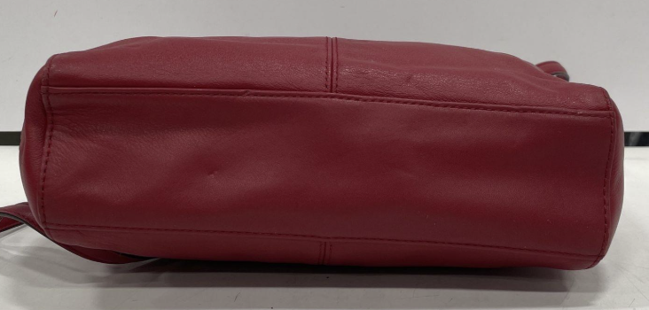 Coach Red Leather Satchel with Top Handles and Crossbody Strap