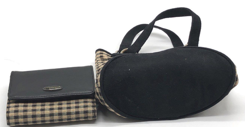 Kate Spade Green Striped Canvas Medium Tote Bag with Brown Leather Handles
