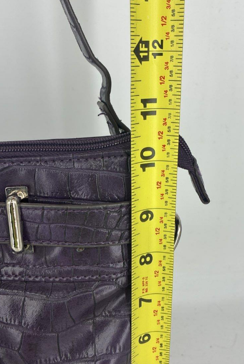 Bueno Deep Purple Croc Embossed Tote Shoulder Bag