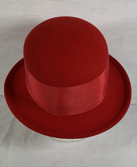 Lite Felt Red Wool Cloche Hat Crushable Water Repellent Vintage Style